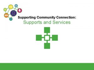 Supporting Community Connection Supports and Services SUPPORTING COMMUNITY