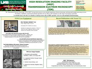 HIGH RESOLUTION IMAGING FACILITY HRIF TRANSMISSION ELECTRON MICROSCOPY