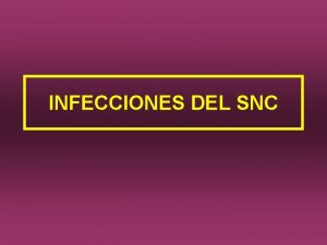 INFECCIONES DEL SNC INFECCIONES DEL SNC Pruebas diagnsticas