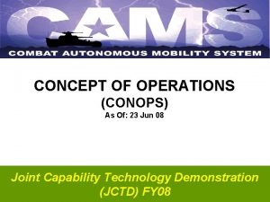 CONCEPT OF OPERATIONS CONOPS As Of 23 Jun