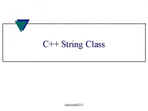 C String Class nalhareqi 2012 string u The