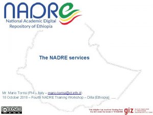 The NADRE services Mr Mario Torrisi PI 4