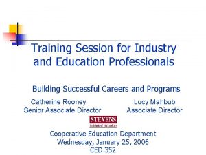Training Session for Industry and Education Professionals Building