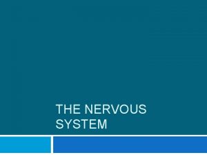 THE NERVOUS SYSTEM Introduction Neurons masses of nerve