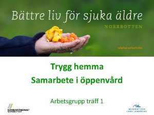 Trygg hemma Samarbete i ppenvrd Arbetsgrupp trff 1