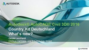 Autodesk Auto CAD Civil 3 D 2016 Country