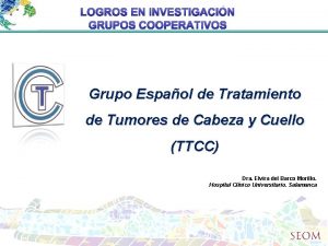 LOGROS EN INVESTIGACIN GRUPOS COOPERATIVOS Grupo Espaol de