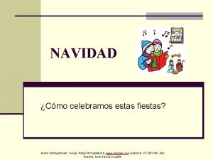 NAVIDAD Cmo celebramos estas fiestas Autor pictogramas Sergio