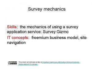 Survey mechanics Skills the mechanics of using a