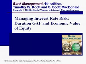 Bank Management Management 6 th edition Timothy W