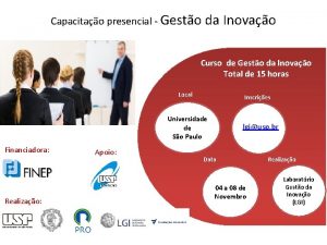 Capacitao presencial Gesto da Inovao Curso de Gesto