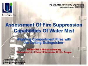 Pg Dip Msc Fire Safety Engineering Academic year