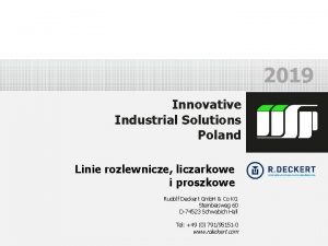 2019 Innovative Industrial Solutions Poland Linie rozlewnicze liczarkowe