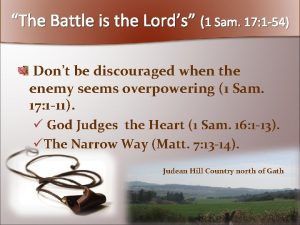 The Battle is the Lords 1 Sam 17