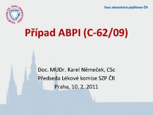 Ppad ABPI C6209 Doc MUDr Karel Nmeek CSc