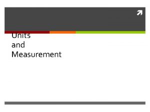 Units and Measurement Kinds of Units Base Derived