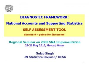 DIAGNOSTIC FRAMEWORK National Accounts and Supporting Statistics SELF