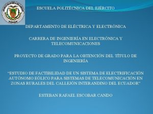 ESCUELA POLITCNICA DEL EJRCITO DEPARTAMENTO DE ELCTRICA Y