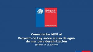 Comentarios MOP al Proyecto de Ley sobre el