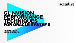 GL NVISION PERFORMANCE TECHNIQUES FOR ORACLE SYSTEMS DAVID