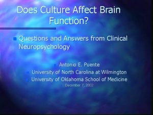 Does Culture Affect Brain Function n Questions and