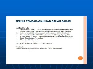 TEKNIK PEMBAKARAN DAN BAHAN BAKAR BAHAN BAKAR CAIR