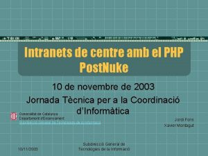 Intranets de centre amb el PHP Post Nuke