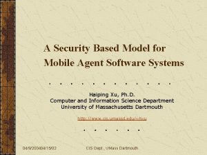 A Security Based Model for Mobile Agent Software