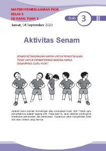 MATERI PEMBELAJARAN PJOK KELAS 5 SD HANG TUAH