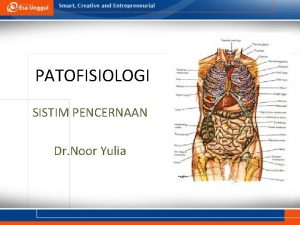 PATOFISIOLOGI SISTIM PENCERNAAN Dr Noor Yulia KEMAMPUAN AKHIR