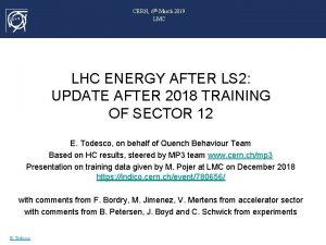 CERN 6 th March 2019 LMC LHC ENERGY