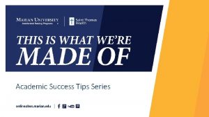 Academic Success Tips Series What is an Academic