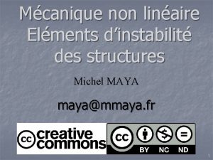 Mcanique non linaire Elments dinstabilit des structures Michel