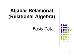 Aljabar Relasional Relational Algebra Basis Data 1 TIU