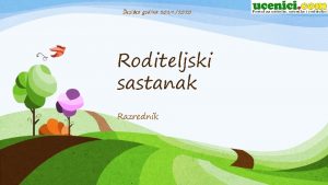 kolska godina 2019 2020 Roditeljski sastanak Razrednik DNEVNI