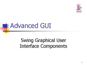 Advanced GUI Swing Graphical User Interface Components 1