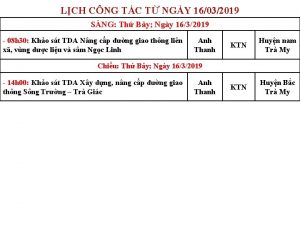 LCH CNG TC T NGY 16032019 SNG Th