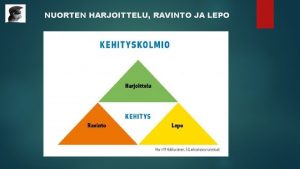 NUORTEN HARJOITTELU RAVINTO JA LEPO NUORTEN HARJOITTELU RAVINTO