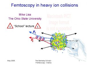 Femtoscopy in heavy ion collisions Mike Lisa The