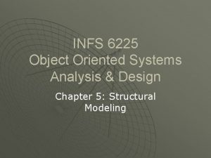 INFS 6225 Object Oriented Systems Analysis Design Chapter