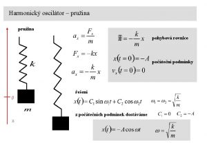 Harmonick osciltor pruina pohybov rovnice poten podmnky een