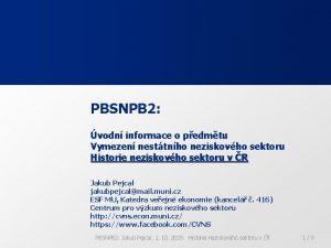 PBSNPB 2 vodn informace o pedmtu Vymezen nesttnho