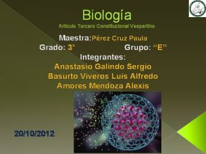 Biologa Articulo Tercero Constitucional Vespertino Maestra Prez Cruz