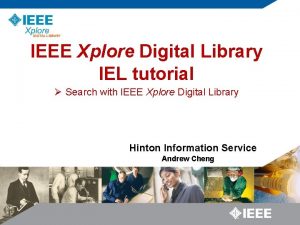 IEEE Xplore Digital Library IEL tutorial Search with