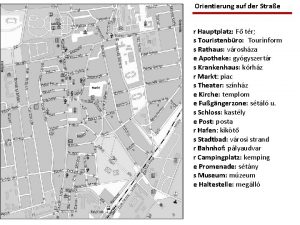 Orientierung auf der Strae Schloss Markt r Hauptplatz