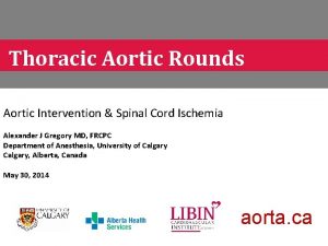 Thoracic Aortic Rounds Aortic Intervention Spinal Cord Ischemia