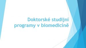 Doktorsk studijn programy v biomedicn Webov strnky DSPB