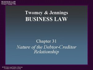 BUSINESS LAW Twomey Jennings 1 st Ed Twomey