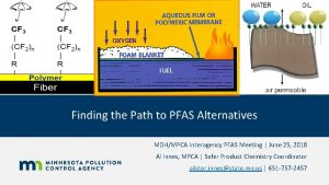 Finding the Path to PFAS Alternatives MDHMPCA Interagency