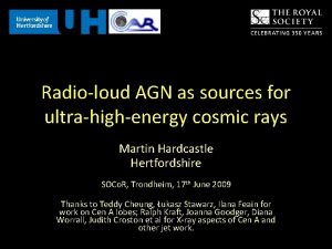 Radioloud AGN as sources for ultrahighenergy cosmic rays